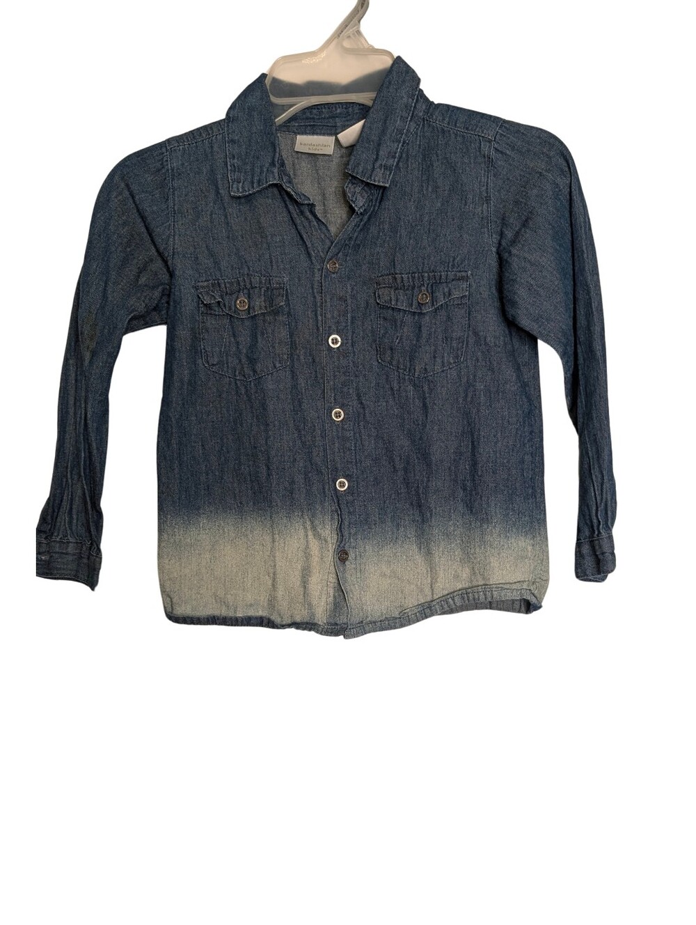 Kardashian Kids Blue to Cream Ombre Denim Shirt. Size 4T